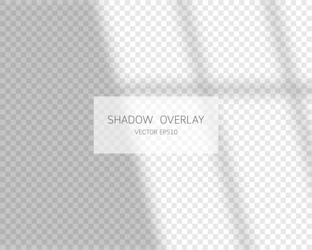 Shadow overlay effect. Natural shadows from window isolated. Vector illustration.