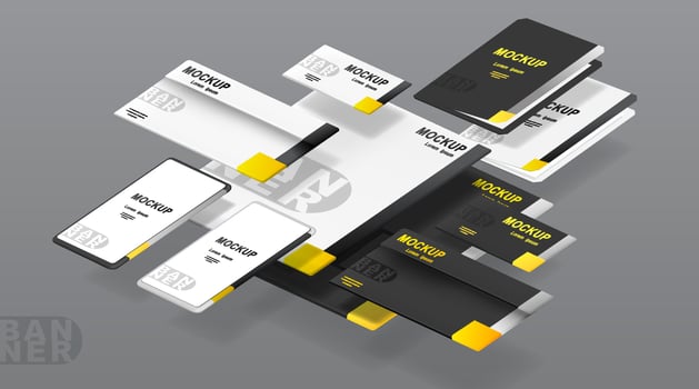 Business corporate identity template set. Mockup for office. Vector illustration