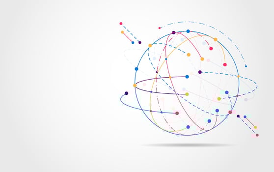 Global network connection. World map point and line composition concept of global business. Vector Illustration