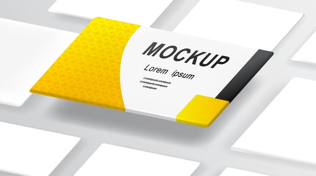 Realistic Business Cards On White Background Template. Vector illustration