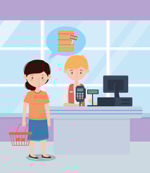Hoarding concept with sold out items vector