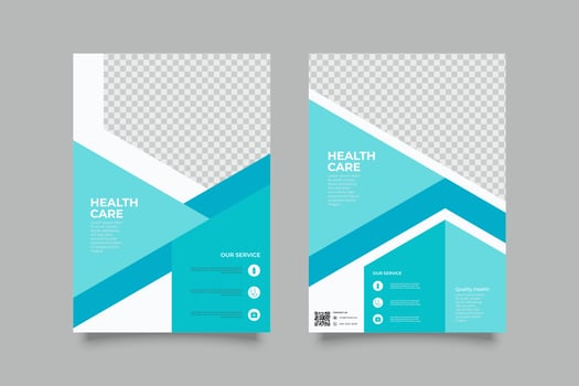 Modern medical flyer print template vector