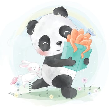 Cute bear father and son illustration vector