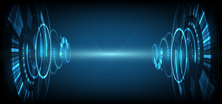 Abstract digital technology UI futuristic HUD virtual interface elements Sci- Fi modern user motion graphic. Technology innovative concept. vector