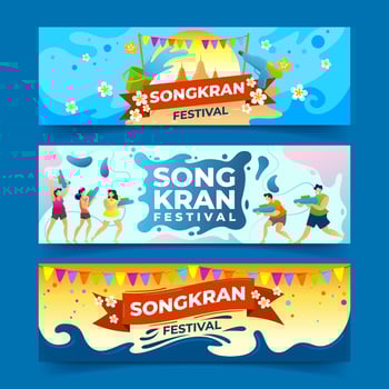 Happy Songkran Festival Banner vector