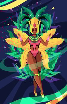 Beautiful Woman in Rio Festival Costume vector