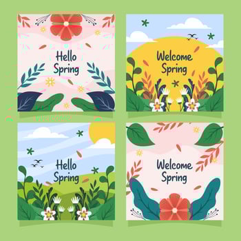 Hello Spring Greeting Card vector