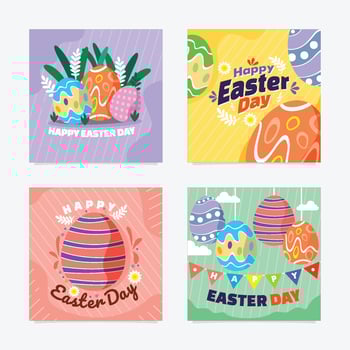 Happy Easter Day Social Media Post vector