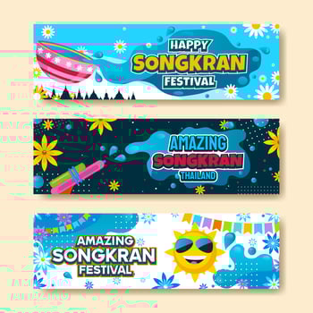 Happy Songkran Festival Banner vector