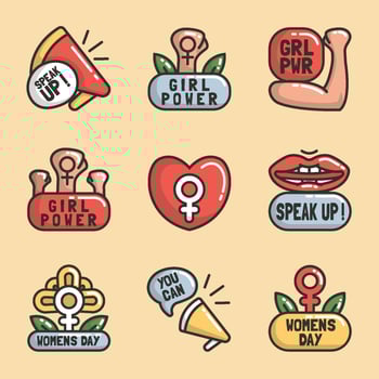 Women's Day Awareness Icon Collection vector
