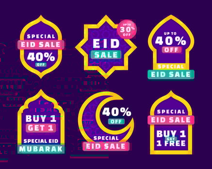Eid Mubarak Promotion Label vector