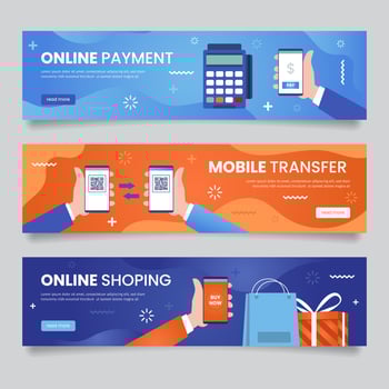 Contactless Technology Banners vector