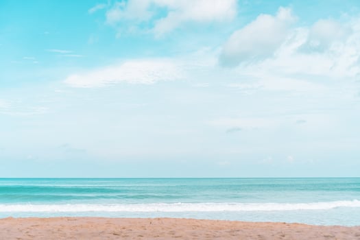 Tropical beach and white sand in summer background photo