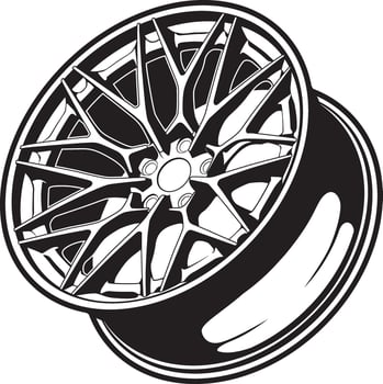 car wheel illustration for conceptual design vector