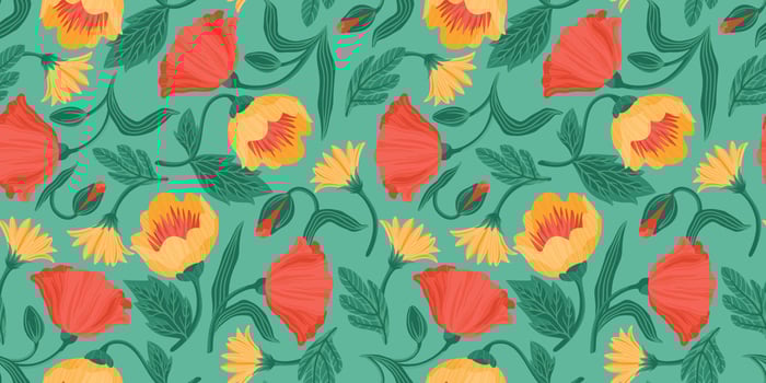 Floral seamless pattern. Vector design for paper, cover, fabric, interior decor and other use