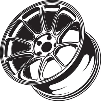 car wheel illustration for conceptual design vector