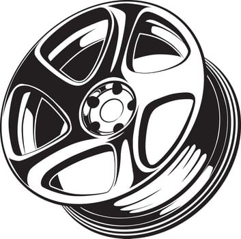 car wheel illustration for conceptual design. vector