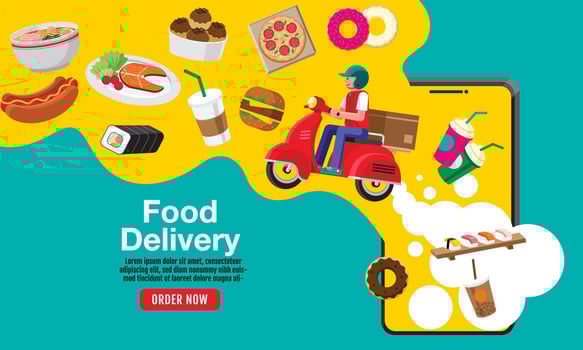 Food delivery, Flat design vector. vector