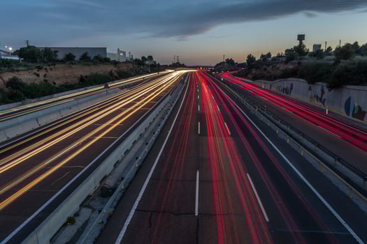Light trails on the highway photo