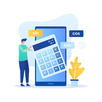 Online calculator flat illustration concept vector