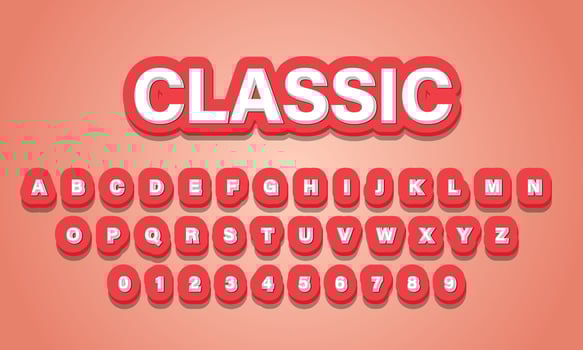 text effect classic font alphabet vector