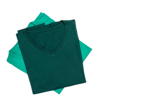 V-neck T-shirts isolated on a white background photo