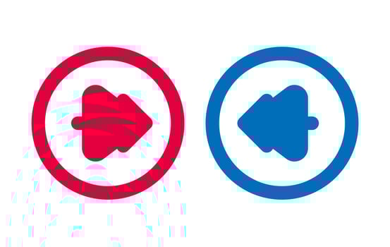 Design Tree Arrow Icon BLue And Red vector