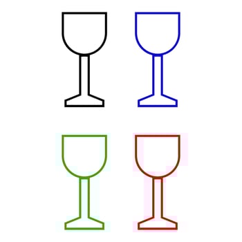 Set Of Wine Glass On White Background vector