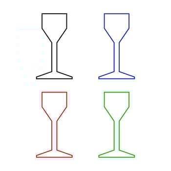 Set Of Wine Glass On White Background vector