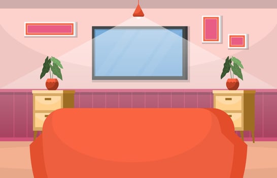 Tropical Houseplant Green Decorative Plant in Living Room Illustration vector