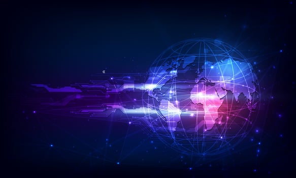 abstract tech sphere digital circuit pattern innovate concept b vector