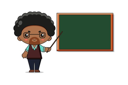 Cute Teacher Mascot Character Illustration vector