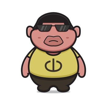 Cute boy wearing glasses cartoon vector icon illustration