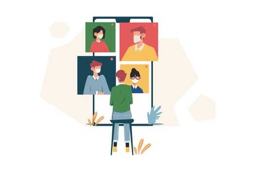 People communication on smartphone vector