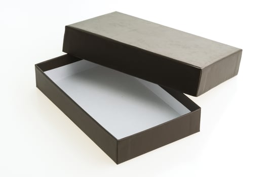 Black box on white background photo