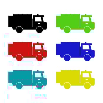 Garbage Truck On White Background vector
