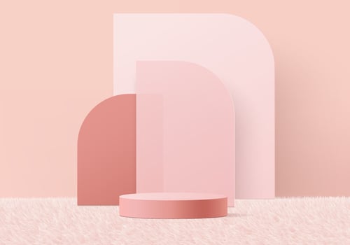 3d valentine background products minimal podium on wool carpet platform. vector