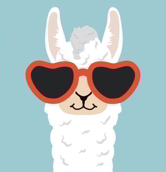 Head Alpaca funny cartoon vector