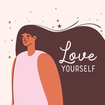 love yourself plus size woman vector design