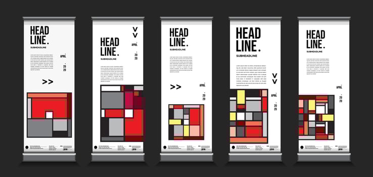 Vector colorful geometric roll up banner