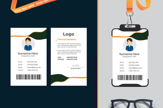 simple Id card template vector