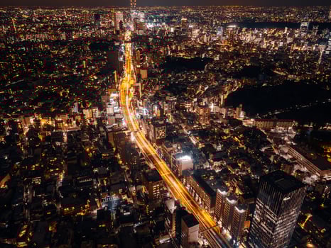 Tokyo cityscape at night photo