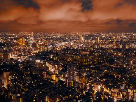 Tokyo cityscape at night photo