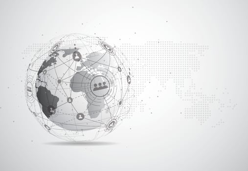 Global network connection. World map point and line composition concept of global business. Vector Illustration