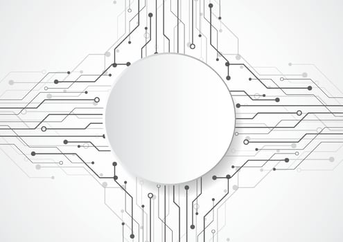 Abstract background with technology circuit board texture. Electronic motherboard illustration. Communication and engineering concept. Vector illustration