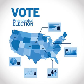Presidential election vote with map infographic vector