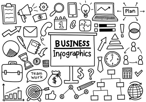 Business Infographic Doodle vector