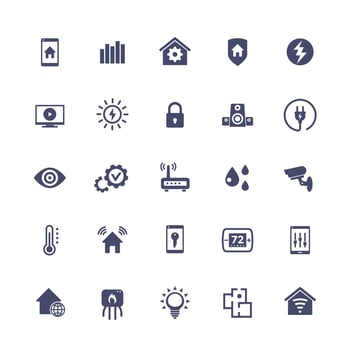 Smart home, house automation system icons set, vector.eps vector