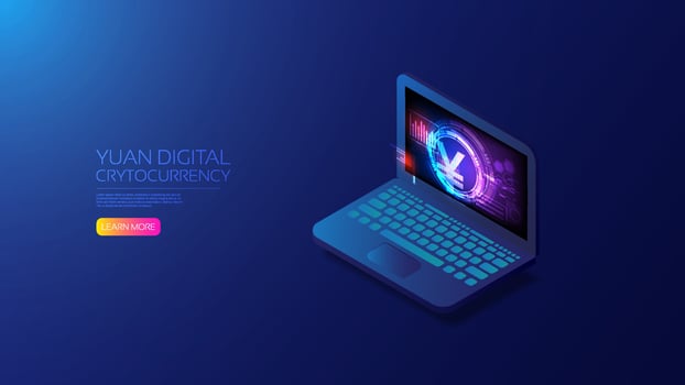 Isometric Yuan digital vector