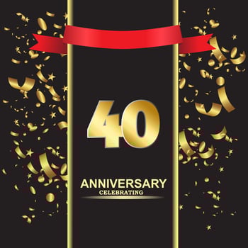 40 Year Anniversary Vector Template Design Illustration